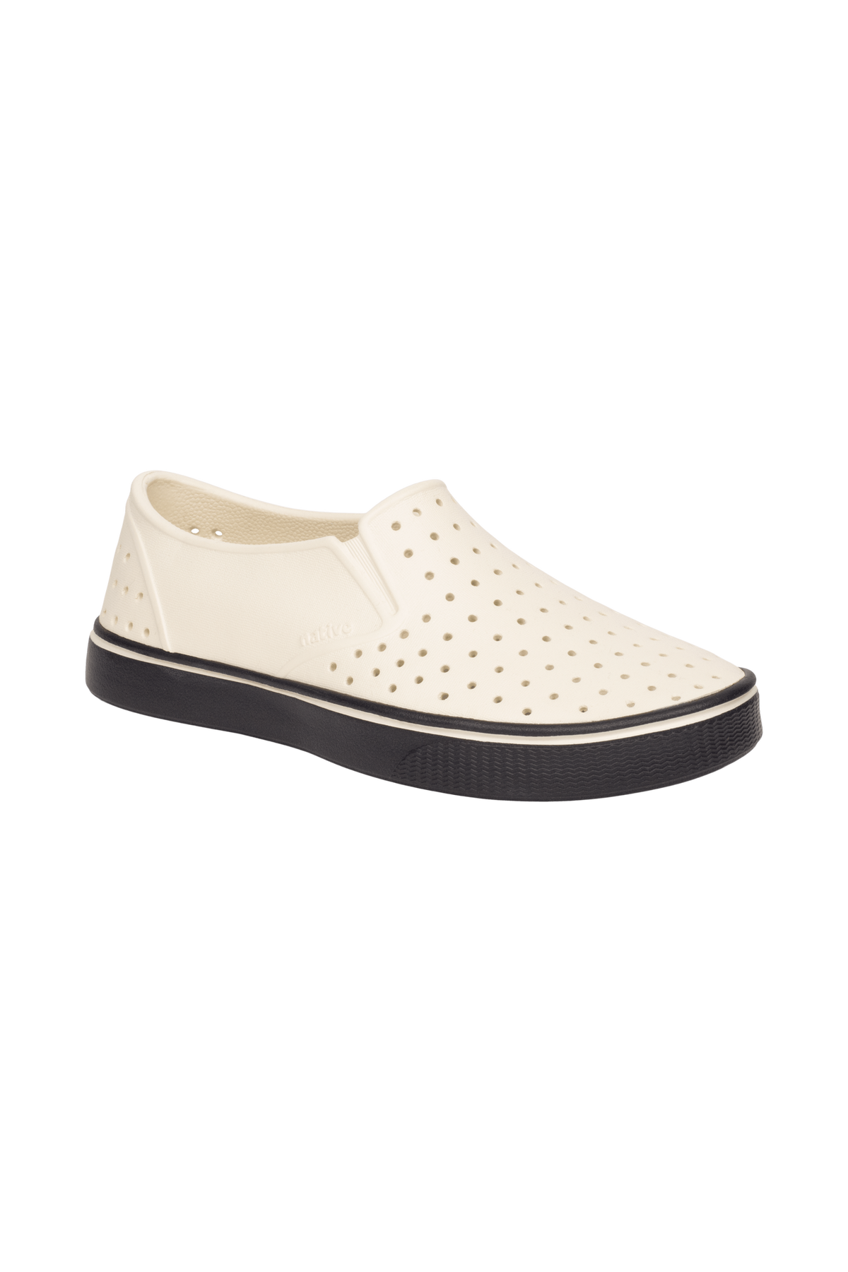 Bottom view of a Native Shoes Miles Wanderfoam | Bnwht/Jfyblk Footwear in Bnwht/Jfyblk