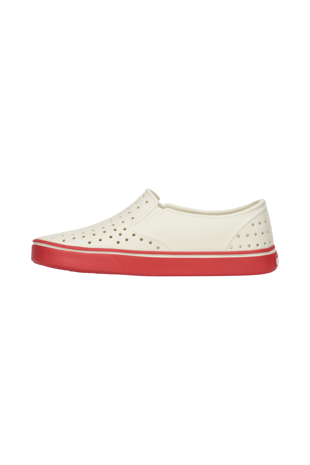 Angled view of a Native Shoes Miles Wanderfoam | Bnwht/Luckrd Footwear in Bnwht/Luckrd