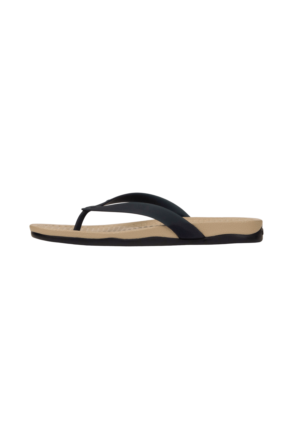Angled view of a Native Shoes Paolo Wanderfoam | Flax Tan / Jiffy Black Footwear in Flax Tan / Jiffy Black