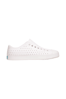 Side view of a Native Shoes Adults Jefferson Footwear in Shell White / Shell White