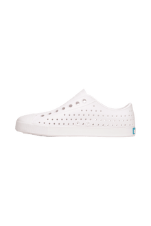 Angled view of a Native Shoes Jefferson | Shell White / Shell White Footwear in Shell White / Shell White