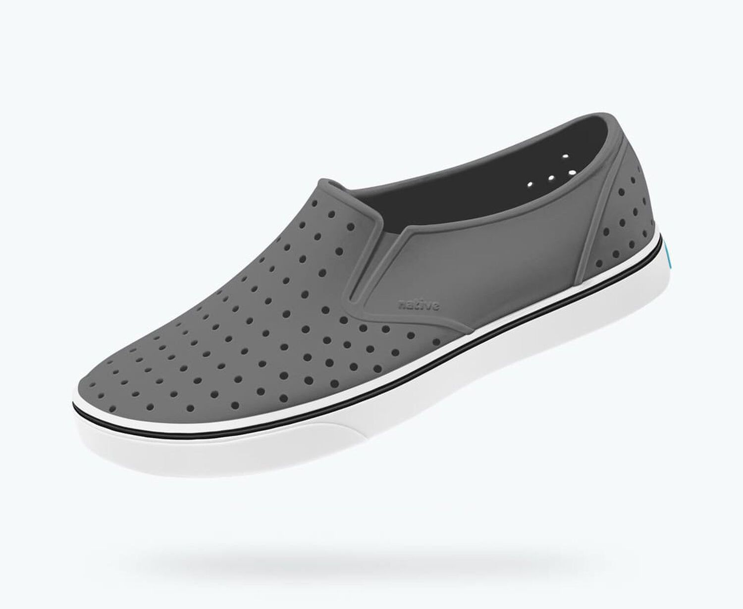 Angled view of a Native Shoes Miles | Dublin Grey / Shell White Footwear in Dublin Grey / Shell White