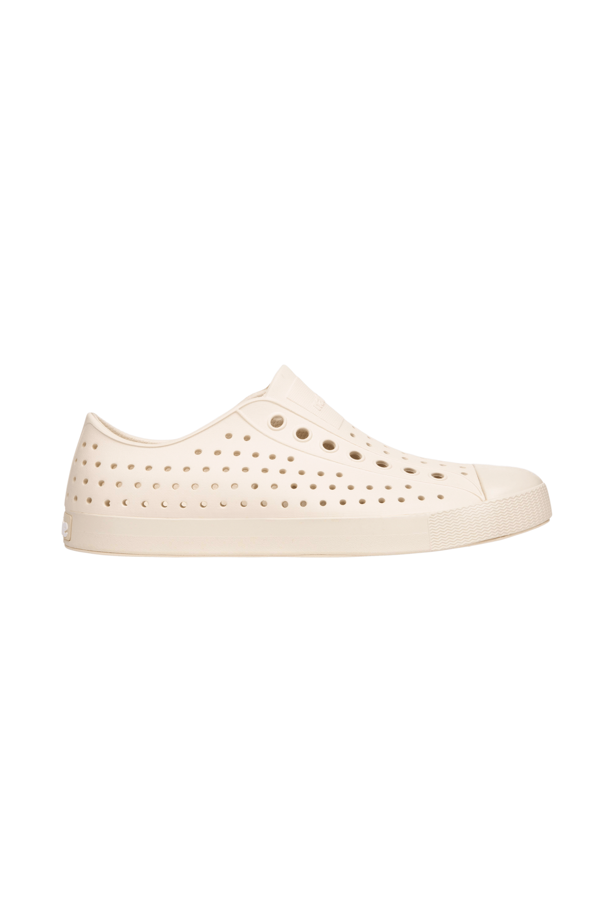 Side view of a Native Shoes Adults Jefferson Footwear in Bone White / Bone White