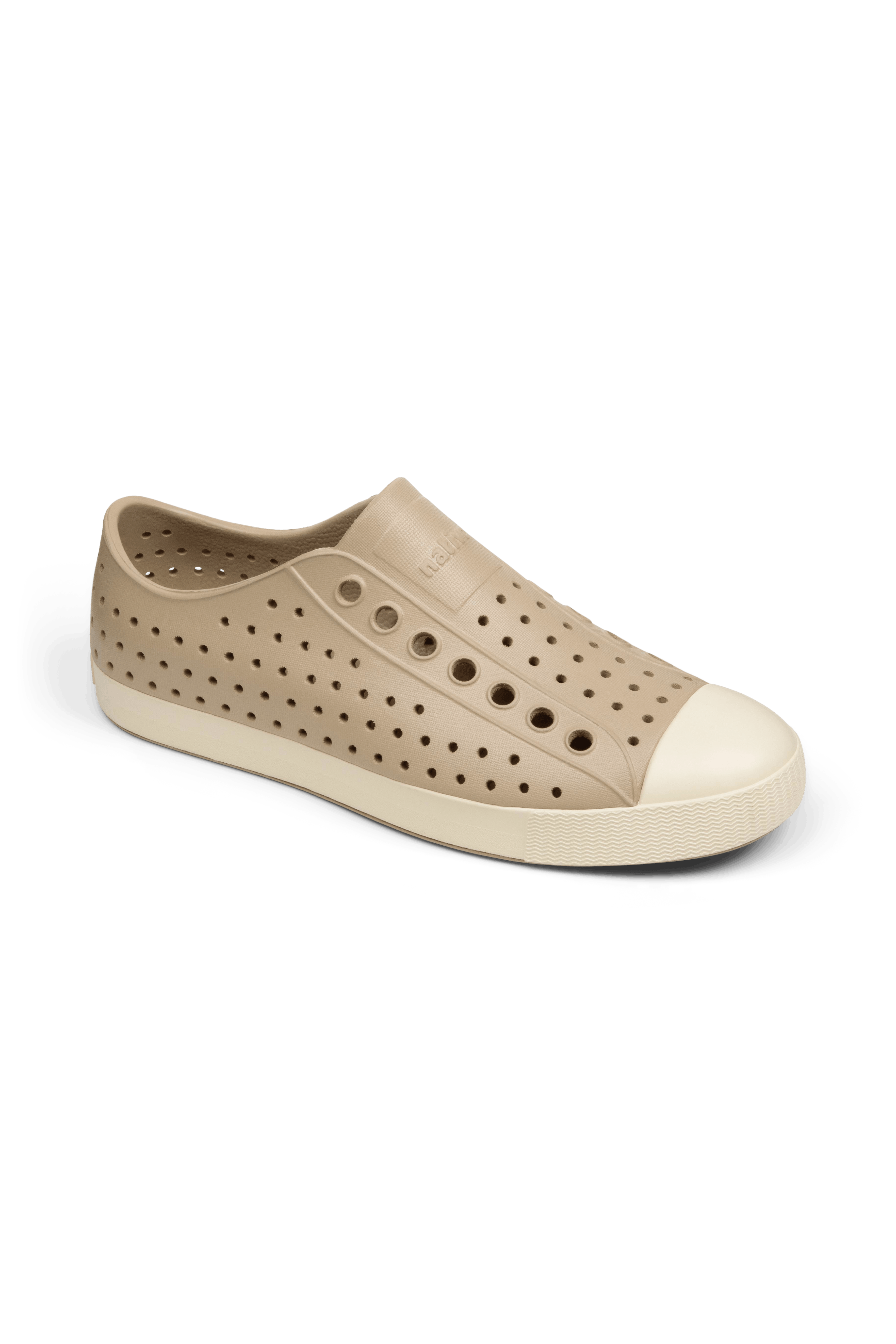 Bottom view of a Native Shoes Jefferson | Flax Tan / Bone White Footwear in Flax Tan / Bone White