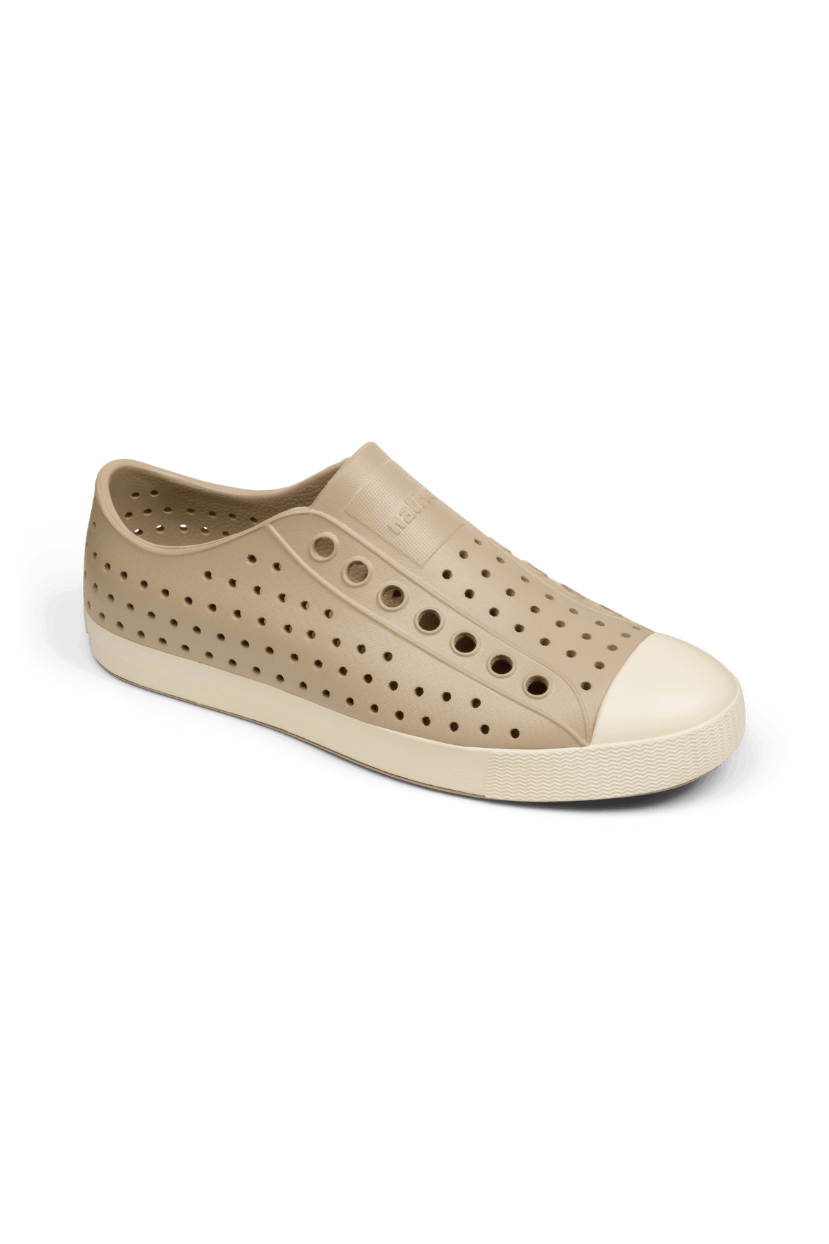 Bottom view of a Native Shoes Jefferson | Flax Tan / Bone White Footwear in Flax Tan / Bone White
