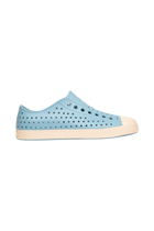 Side view of a Native Shoes Adults Jefferson Footwear in Flux Blue / Bone White
