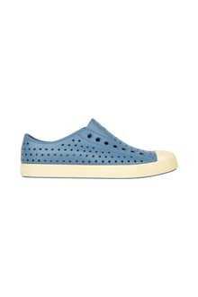 Side view of a Native Shoes Adults Jefferson Footwear in Oasis Blue / Bone White