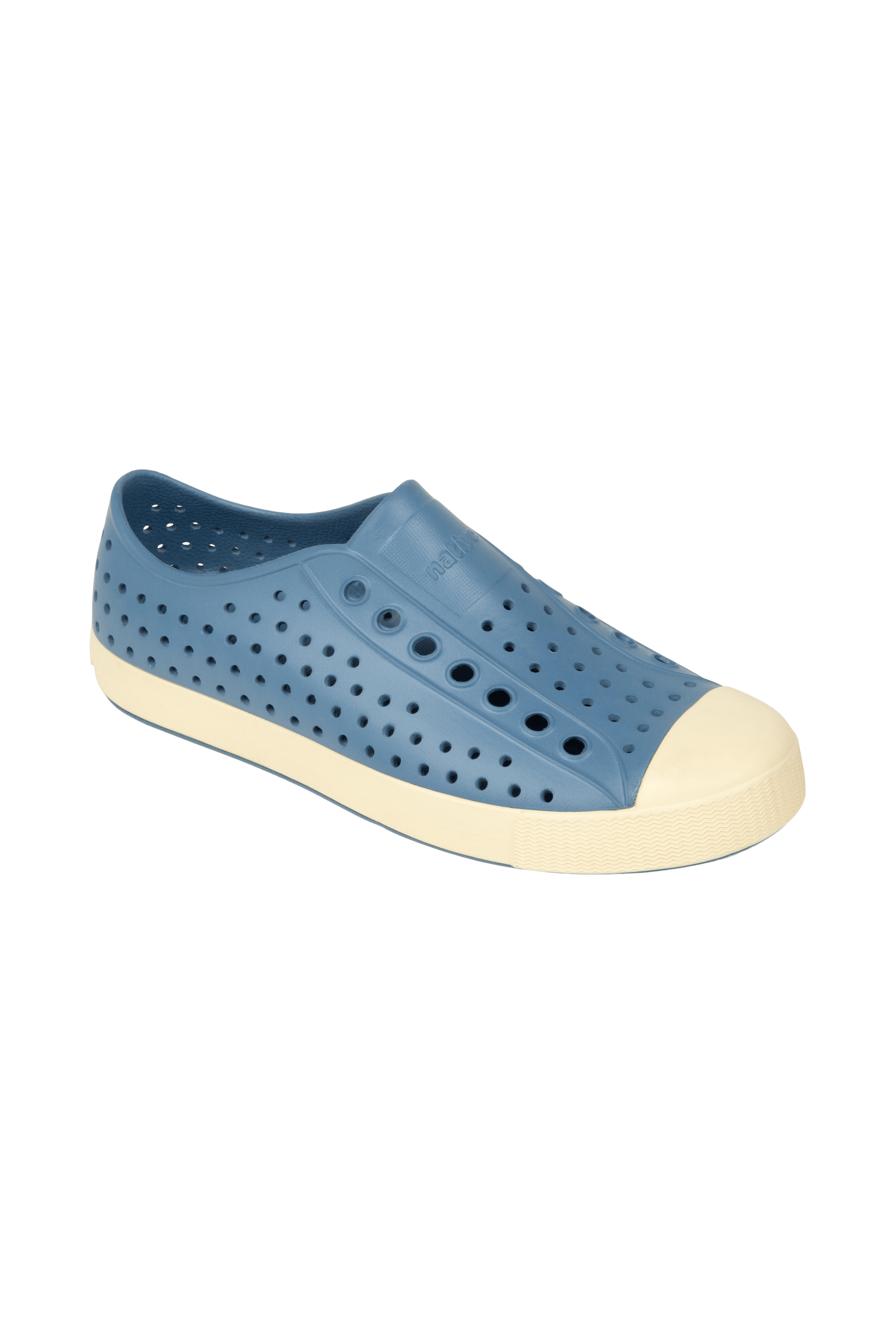 Angled view of a Native Shoes Jefferson | Oasis Blue / Bone White Footwear in Oasis Blue / Bone White