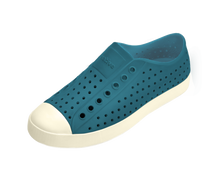 Angled view of a Native Shoes Jefferson | Faded Glory Blue / Bone White Footwear in Faded Glory Blue / Bone White