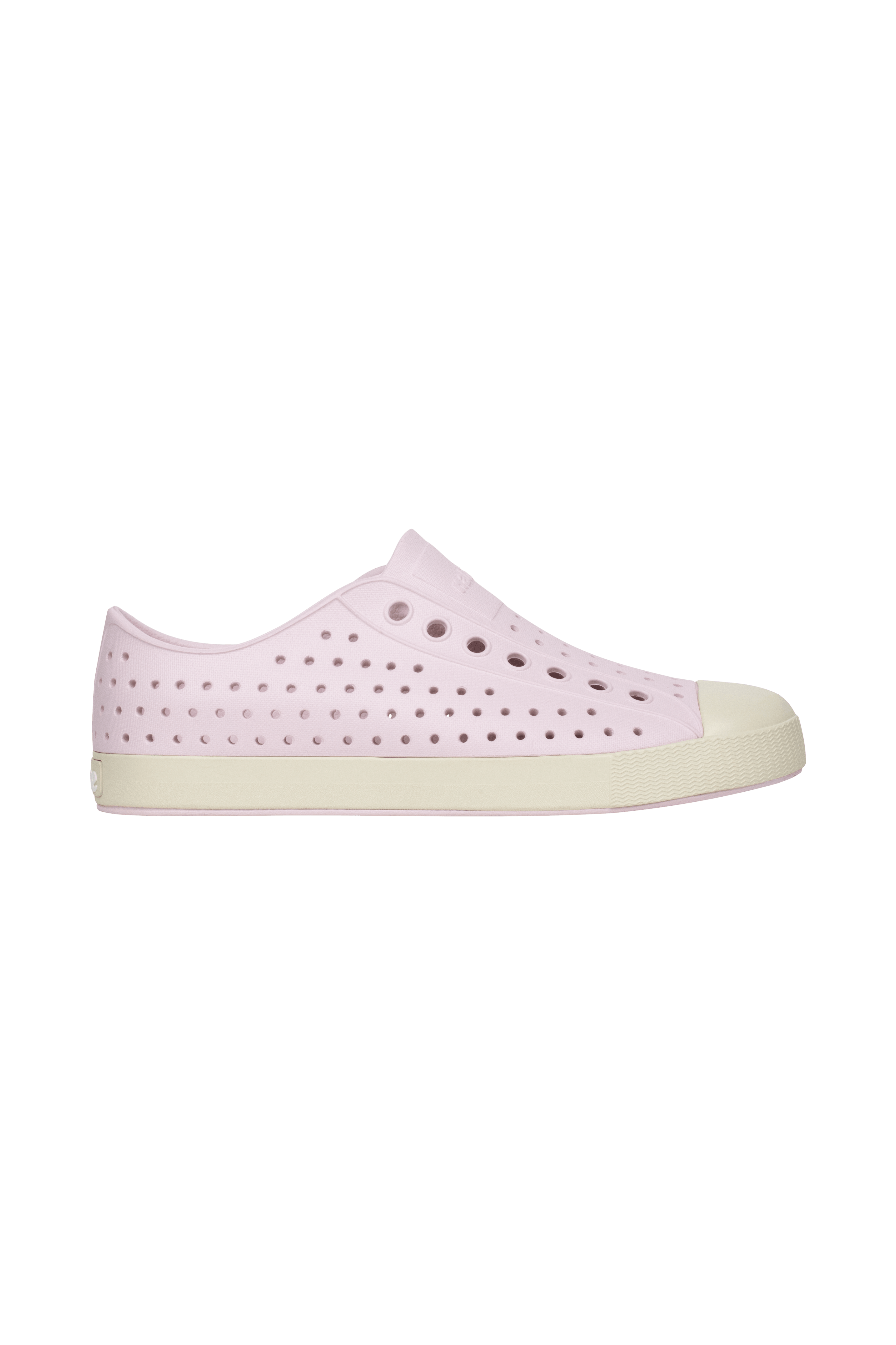 Side view of a Native Shoes Adults Jefferson Footwear in Sumpnk/Bnwht