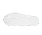 Bottom view of a Native Shoes Jefferson Block | Shell White / Shell White / Uv City Celery Block Footwear in Shell White / Shell White / Uv City Celery Block