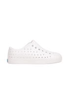 Side view of a Native Shoes Kids Jefferson Kids Footwear in Shell White / Shell White