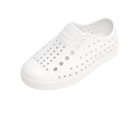 Angled view of a Native Shoes Kids Jefferson Kids | Shell White / Shell White Footwear in Shell White / Shell White