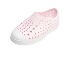 Angled view of a Native Shoes Kids Jefferson Kids | Milk Pink / Shell White Footwear in Milk Pink / Shell White