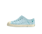 Side view of a Native Shoes Kids Jefferson Bloom Print Kids Footwear in Dawn Blue / Bone White Speckles / Light Water