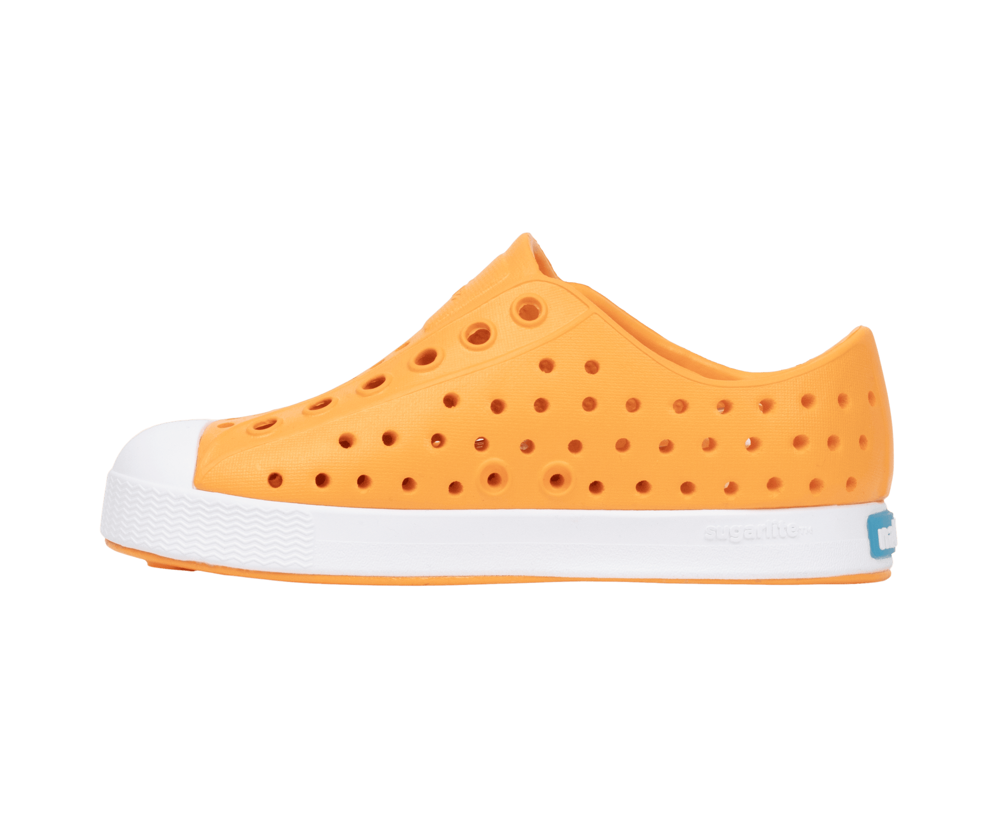 Bottom view of a Native Shoes Kids Jefferson Kids | Pynor/Shlwht Footwear in Pynor/Shlwht