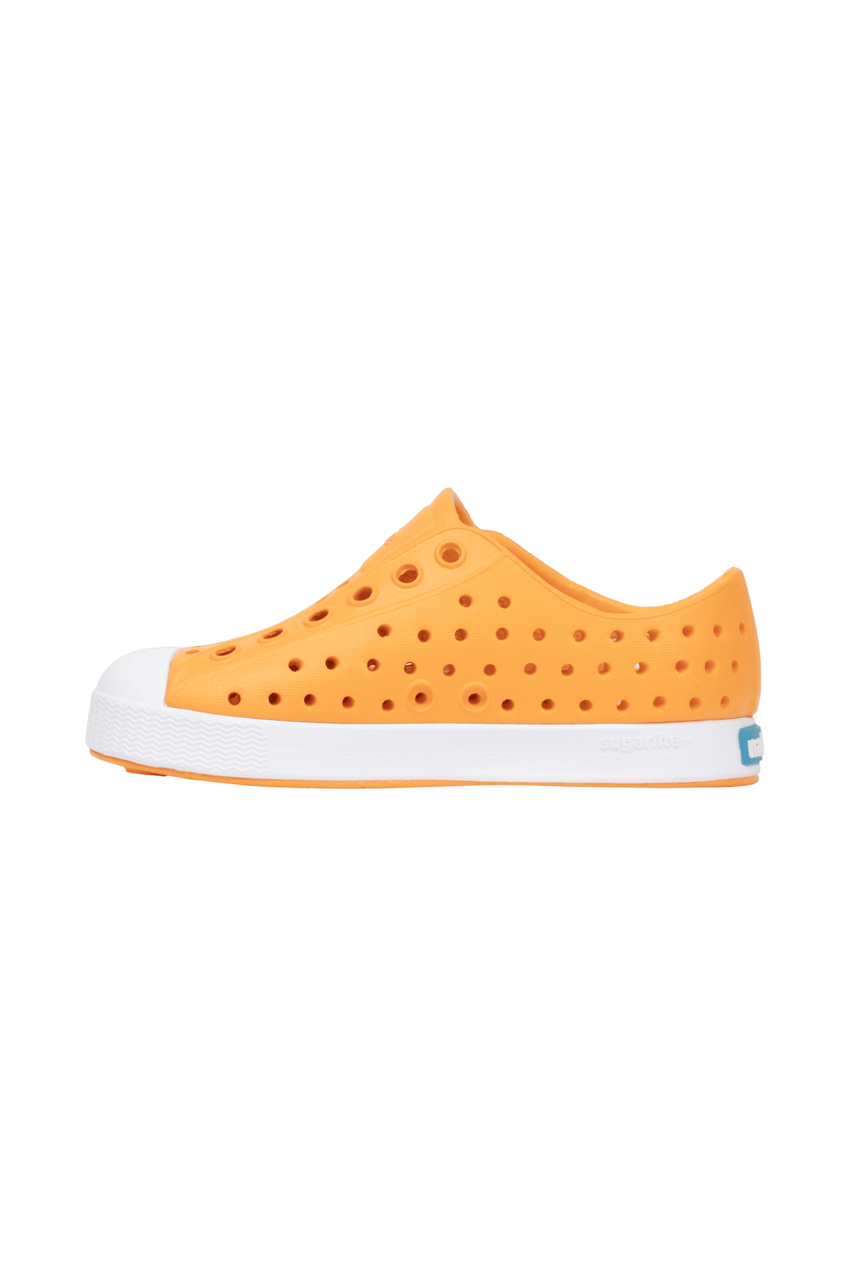 Bottom view of a Native Shoes Kids Jefferson Kids | Pynor/Shlwht Footwear in Pynor/Shlwht