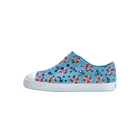 Side view of a Native Shoes Kids Jefferson Print Kids Footwear in Aquarius Blue / Shell White / Anchors