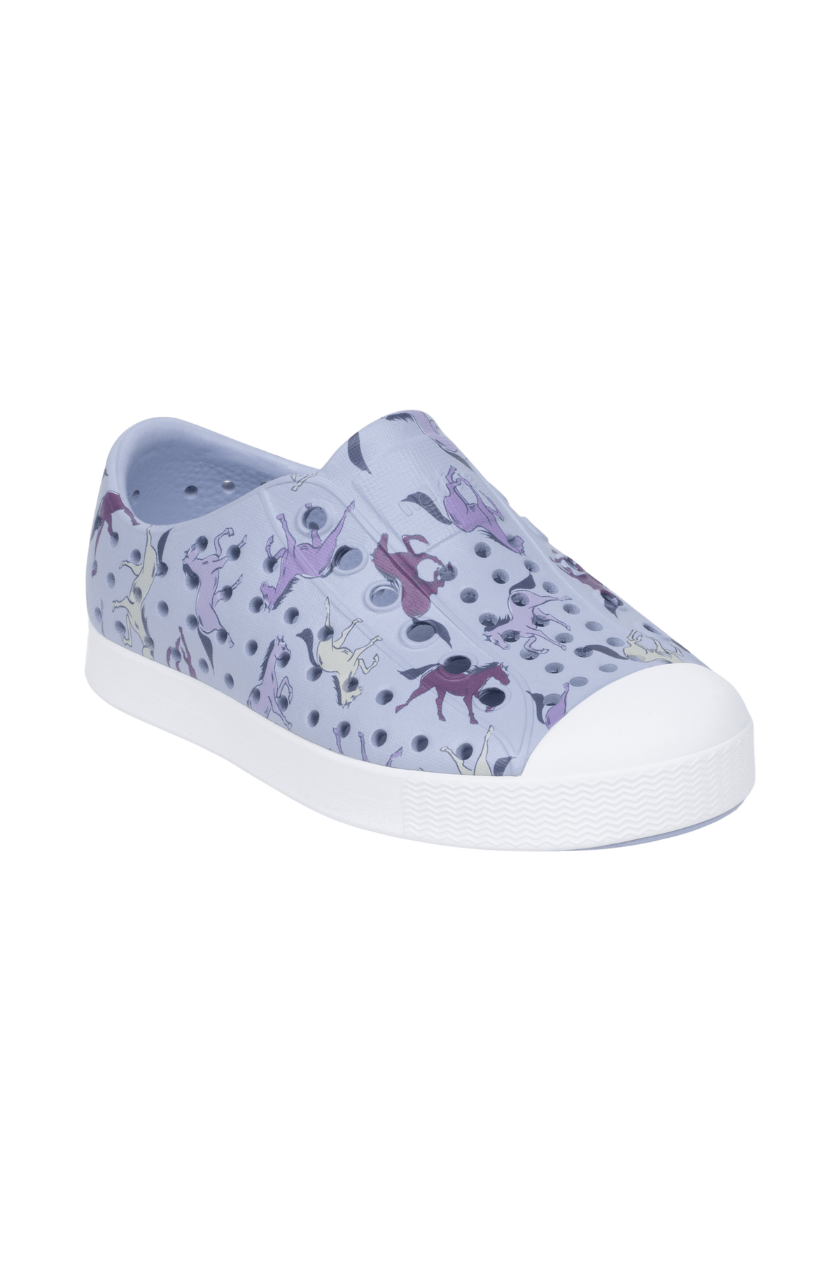 Bottom view of a Native Shoes Kids Jefferson Print Kids | Skwybl/Shlwht/Twrlhorses Footwear in Skwybl/Shlwht/Twrlhorses