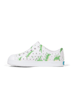 Bottom view of a Native Shoes Kids Jefferson Print Kids | Shell White / Shell White / Alligators Footwear in Shell White / Shell White / Alligators