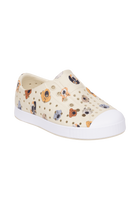 Bottom view of a Native Shoes Kids Jefferson Print Kids | Bnwht/Shlwht/Polkadogs Footwear in Bnwht/Shlwht/Polkadogs