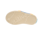 Bottom view of a Native Shoes Kids Jefferson Block Kids | Bone White / Bone White / Spicy Laflame Vallarta Circle Footwear in Bone White / Bone White / Spicy Laflame Vallarta Circle