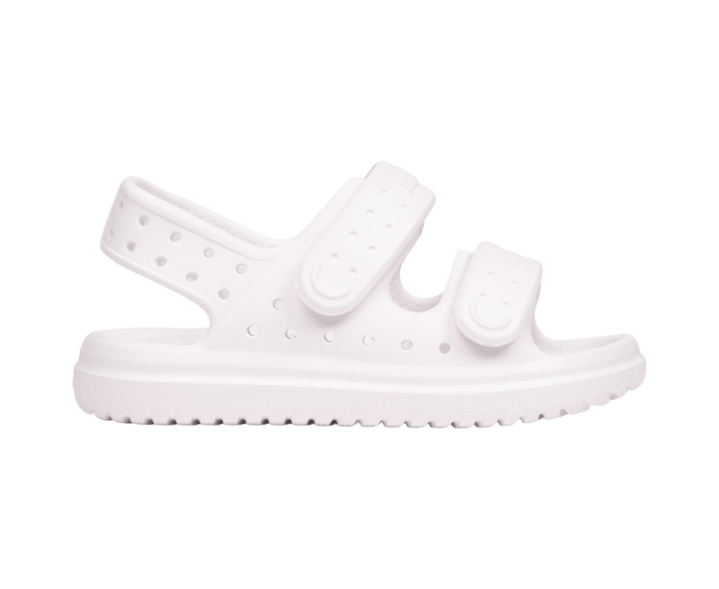 Side view of a Native Shoes Kids Chase Kids Footwear in Shell White / Shell White