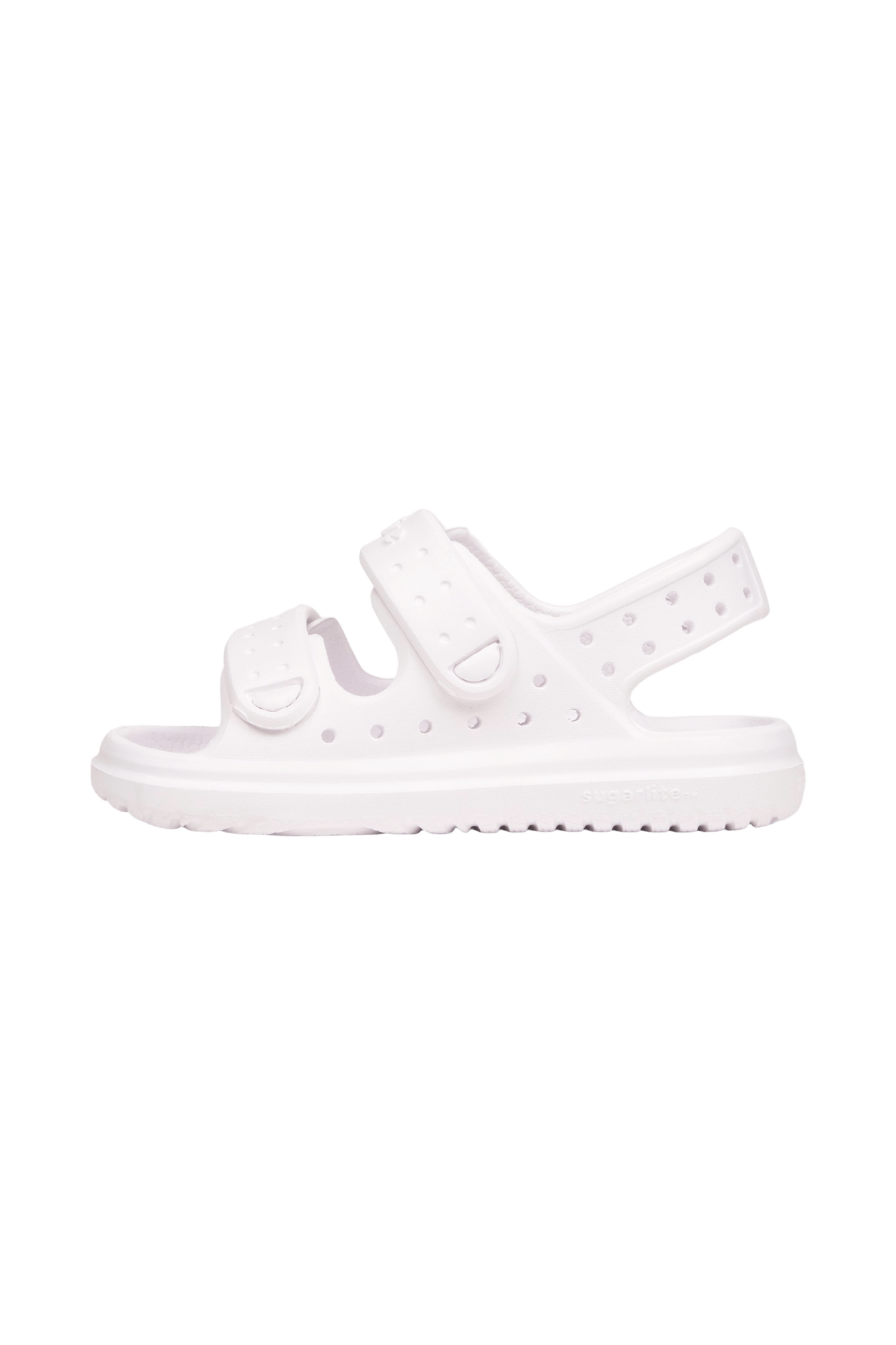 Angled view of a Native Shoes Kids Chase Kids | Shell White / Shell White Footwear in Shell White / Shell White