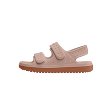 Side view of a Native Shoes Kids Chase Kids Footwear in Chameleon Pink / Sierra Brown