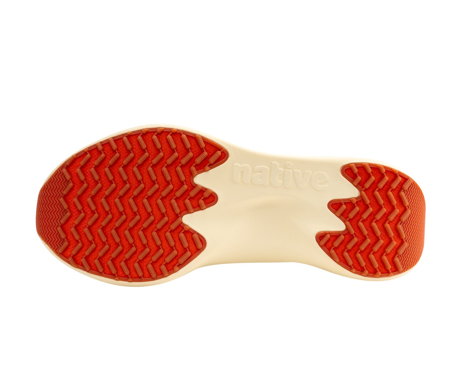 Bottom view of a Native Shoes Apollo 10 | Quicksand Brown / Tapioca Off White Footwear in Quicksand Brown / Tapioca Off White