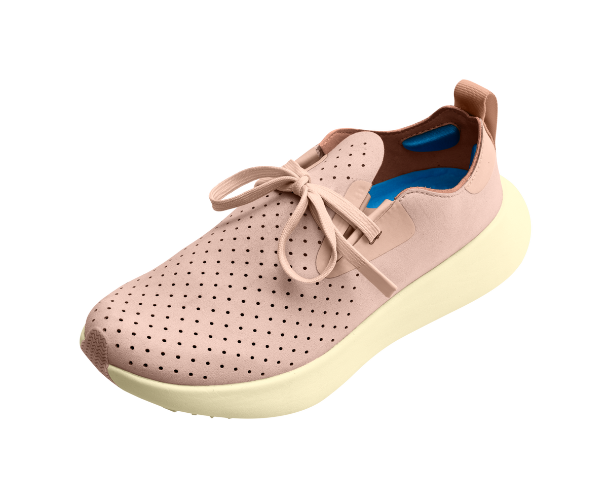 Angled view of a Native Shoes Apollo 10 | Chameleon Pink / Taos Tan Footwear in Chameleon Pink / Taos Tan
