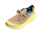 Angled view of a Native Shoes Apollo 10 Roam | Flax Tan / Peaceful Green Footwear in Flax Tan / Peaceful Green