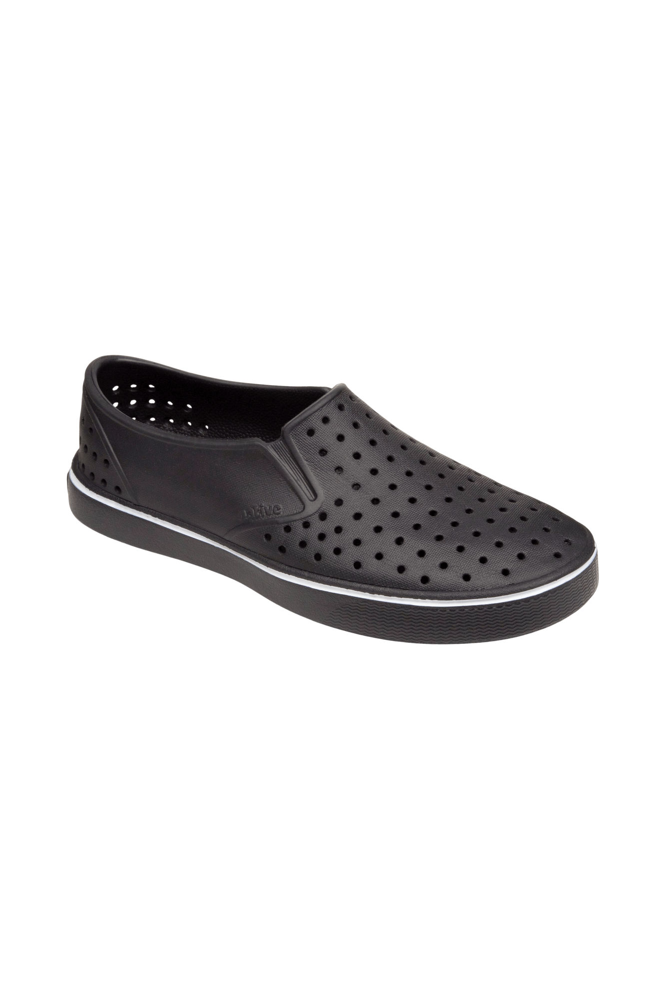 Bottom view of a Native Shoes Miles Wanderfoam | Jiffy Black / Jiffy Black Footwear in Jiffy Black / Jiffy Black