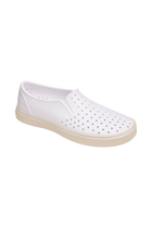 Bottom view of a Native Shoes Miles Wanderfoam | Shell White / Bone White Footwear in Shell White / Bone White