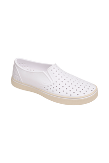Bottom view of a Native Shoes Miles Wanderfoam | Shell White / Bone White Footwear in Shell White / Bone White