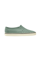 Side view of a Native Shoes Adults Miles Wanderfoam Footwear in Relax Green / Bone White