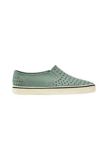 Side view of a Native Shoes Adults Miles Wanderfoam Footwear in Relax Green / Bone White