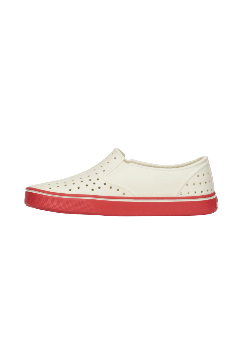 Angled view of a Native Shoes Miles Wanderfoam | Bnwht/Luckrd Footwear in Bnwht/Luckrd