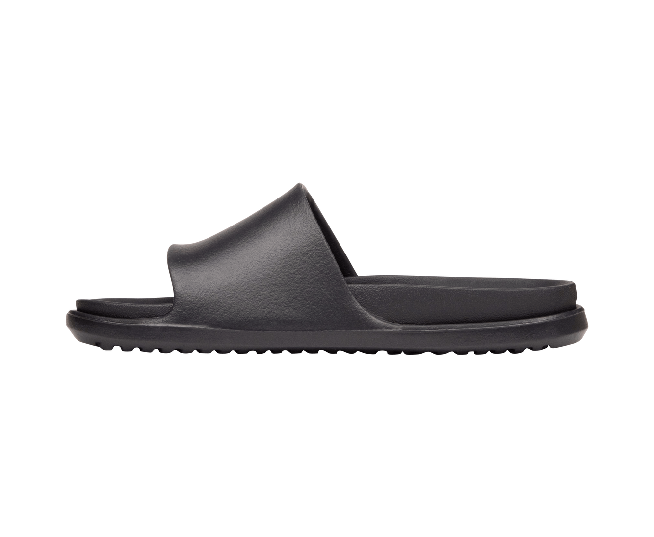 Angled view of a Native Shoes Spencer Lx Wanderfoam | Jiffy Black / Jiffy Black Footwear in Jiffy Black / Jiffy Black