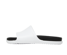 Side view of a Native Shoes Adults Spencer Lx Wanderfoam Footwear in Shell White / Jiffy Black