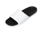 Angled view of a Native Shoes Spencer Lx Wanderfoam | Shell White / Jiffy Black Footwear in Shell White / Jiffy Black