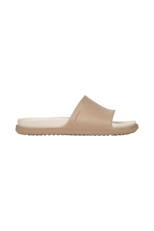Side view of a Native Shoes Adults Spencer Lx Wanderfoam Footwear in Flax Tan / Bone White