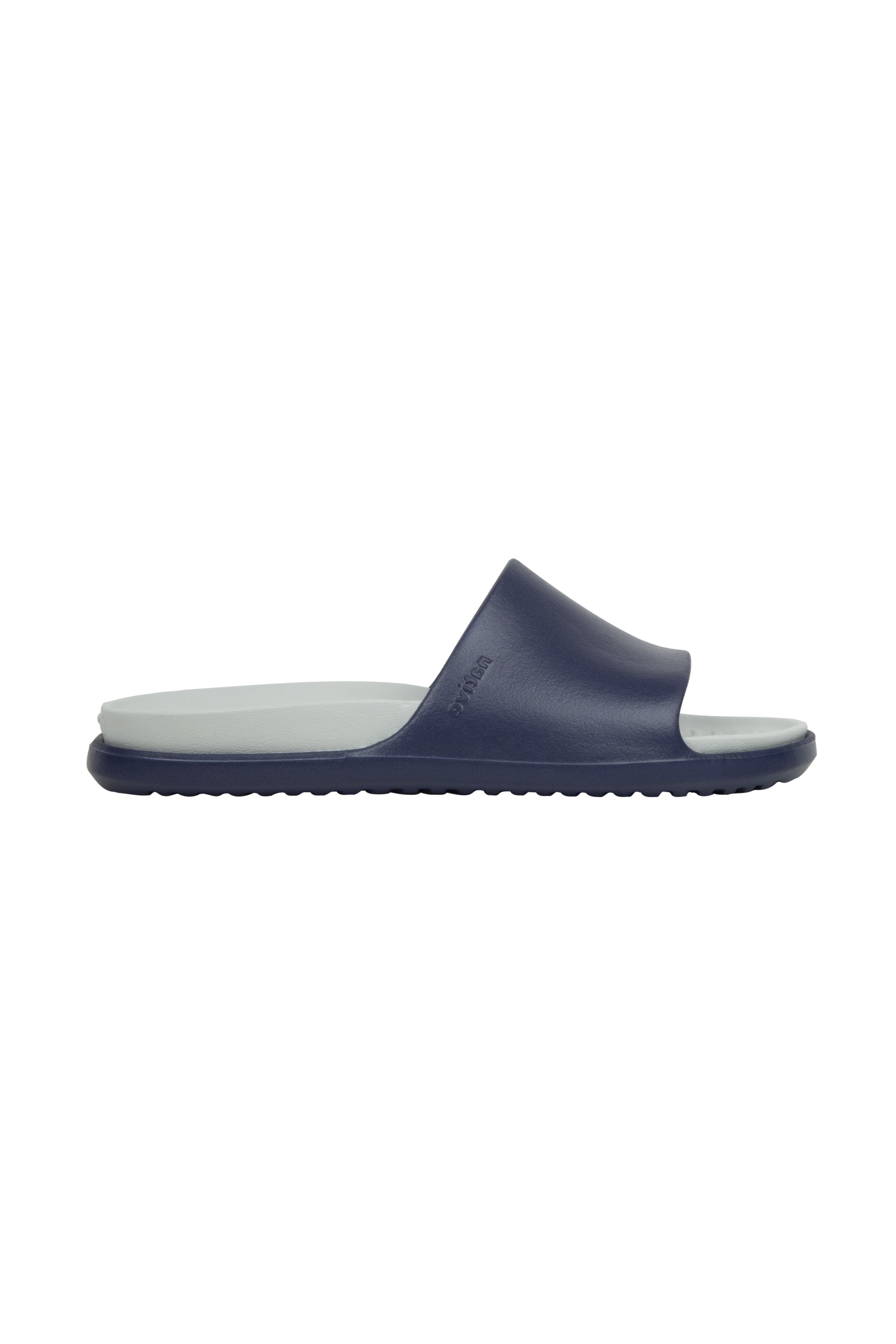 Side view of a Native Shoes Adults Spencer Lx Wanderfoam Footwear in Regatta Blue / Hyams Grey