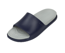 Angled view of a Native Shoes Spencer Lx Wanderfoam | Regatta Blue / Hyams Grey Footwear in Regatta Blue / Hyams Grey