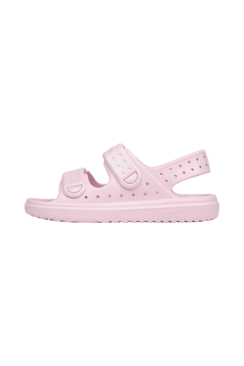 Angled view of a Native Shoes Kids Chase Bio-Bling Kids | Barely Pink Bling / Barely Pink Footwear in Barely Pink Bling / Barely Pink