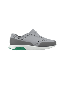 Side view of a Native Shoes Adults Lennox Wanderfoam Block Footwear in Mist Grey / Shell White / Satellite Alpine