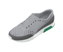 Angled view of a Native Shoes Lennox Wanderfoam Block | Mist Grey / Shell White / Satellite Alpine Footwear in Mist Grey / Shell White / Satellite Alpine