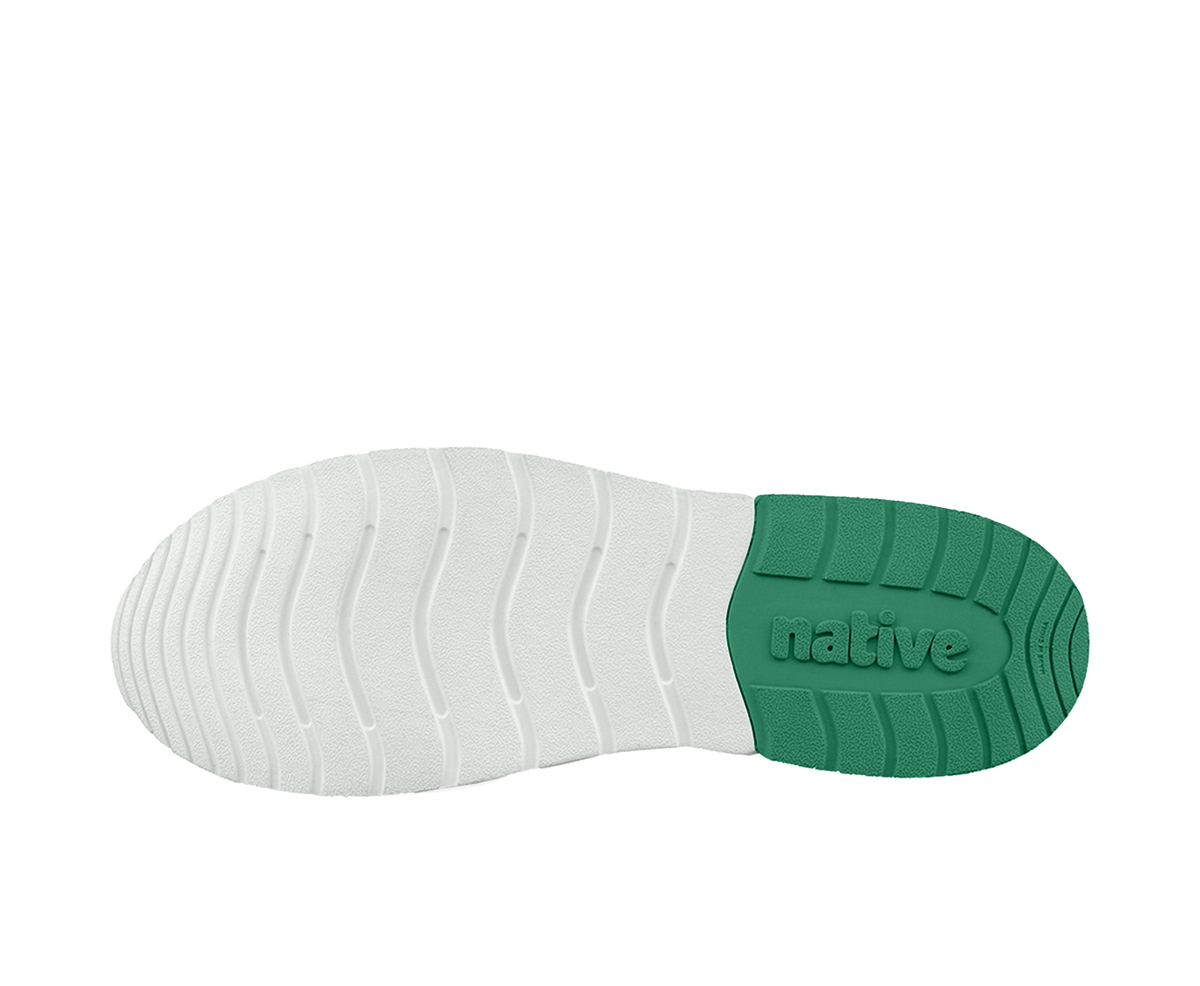 Bottom view of a Native Shoes Lennox Wanderfoam Block | Mist Grey / Shell White / Satellite Alpine Footwear in Mist Grey / Shell White / Satellite Alpine
