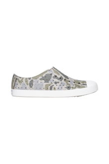 Side view of a Native Shoes Adults Jefferson Wanderfoam Print Footwear in Slkgry/Shlwht/Vetcamo