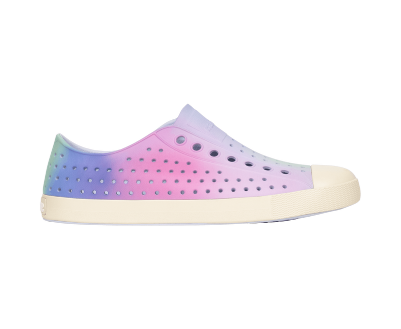 Side view of a Native Shoes Adults Jefferson Wanderfoam Print Footwear in Skwybl/Bnwht/Fscosoftspec